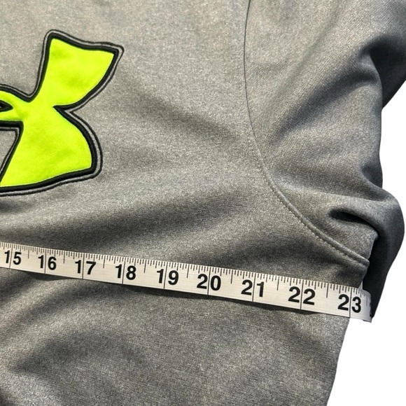 Under Armour Logo Front Gray and Lime Green Hoodie Sz Lrg - Picture 12 of 14